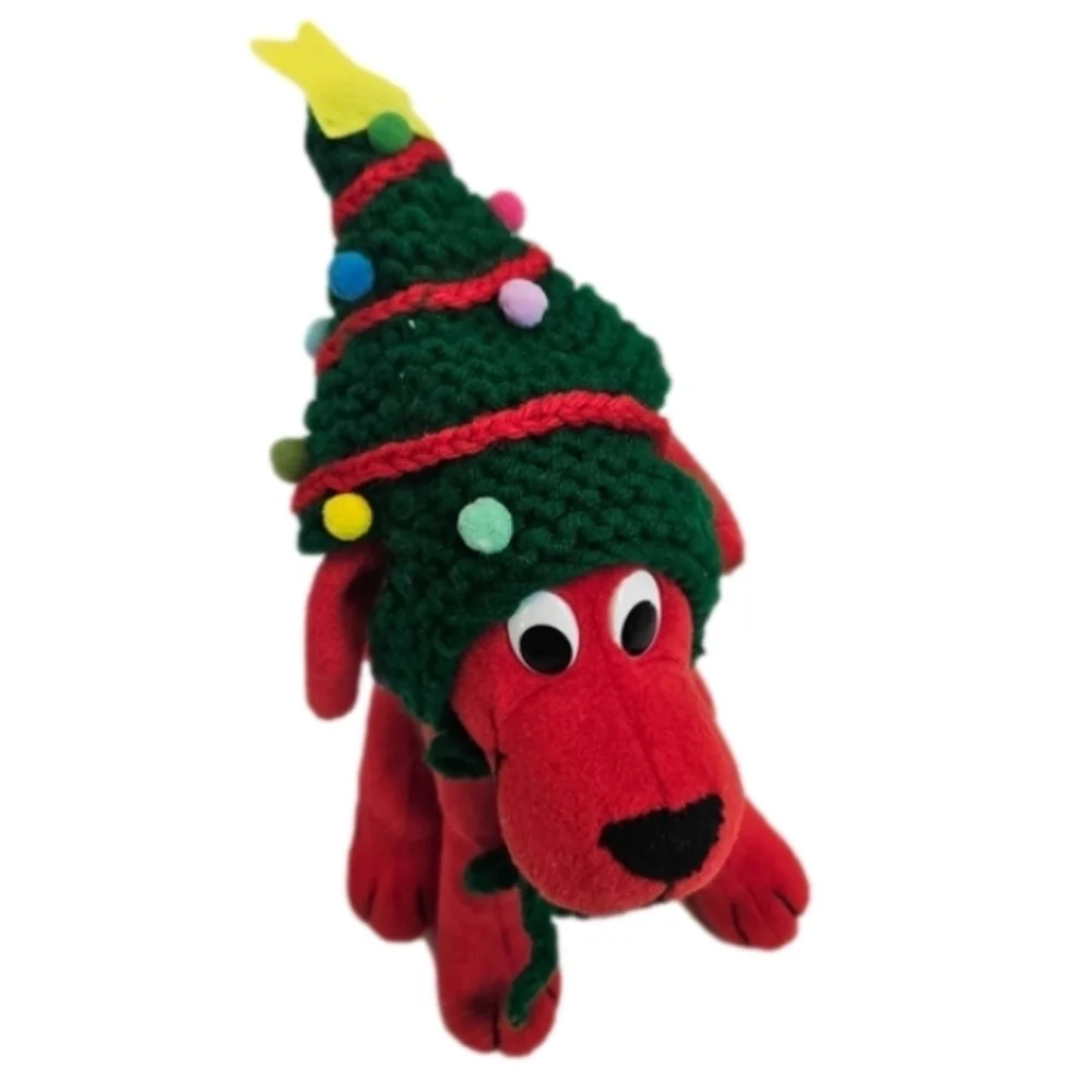 Hand Crafted crochet hat Christmas tree pet hat green & multicolored pump pumps